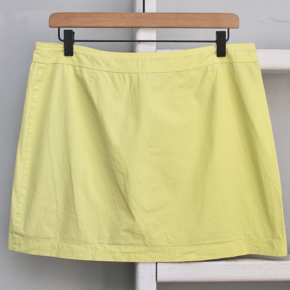 KORS Michael Kors Women's Vintage 90s Neon Yellow Green Mini Skirt Size 10 - Picture 2 of 4
